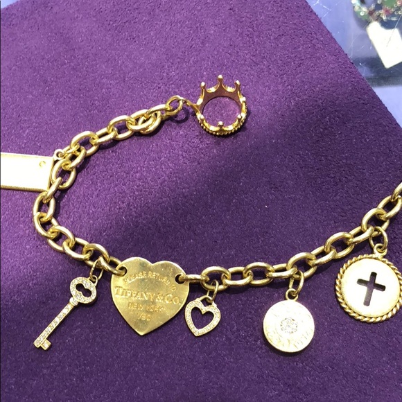 tiffany charm bracelet gold
